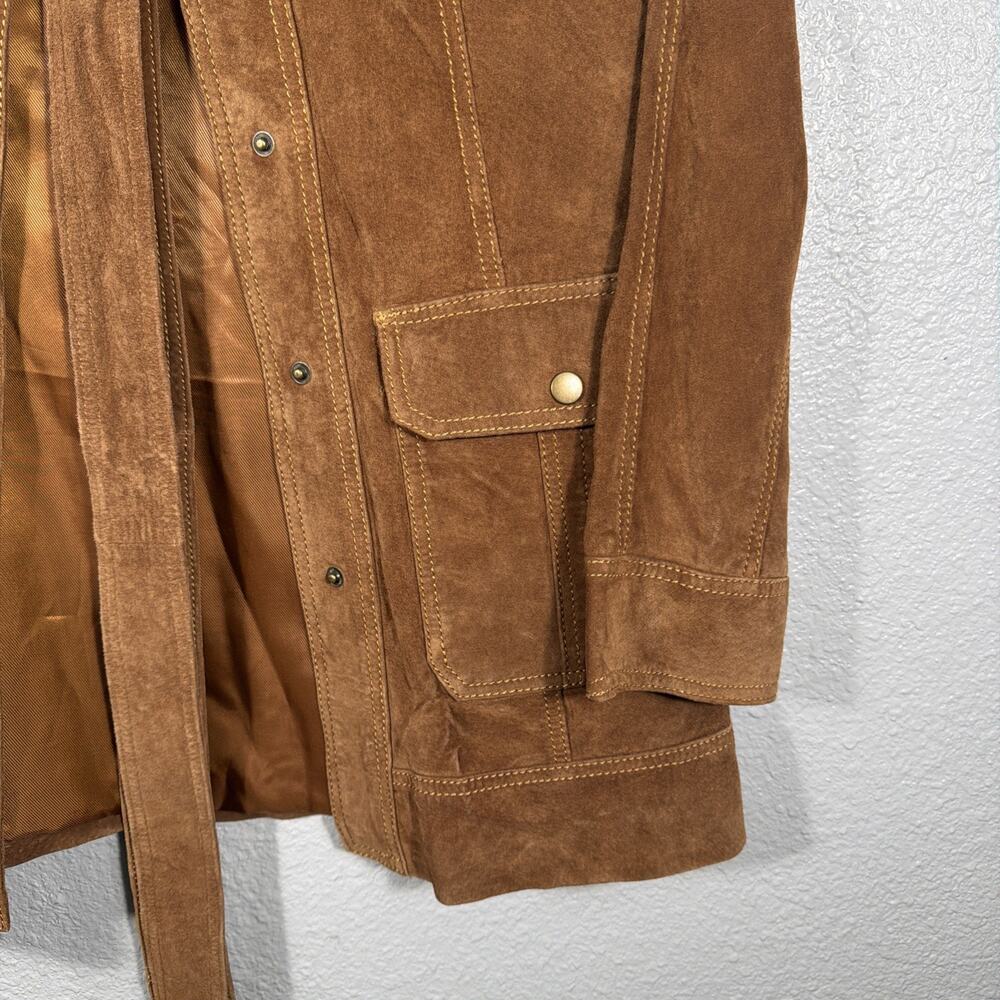 Lucky Brand Woman’s Size XL Brown Suede Leather Jacket Country Vintage Retro - Picture 4 of 11